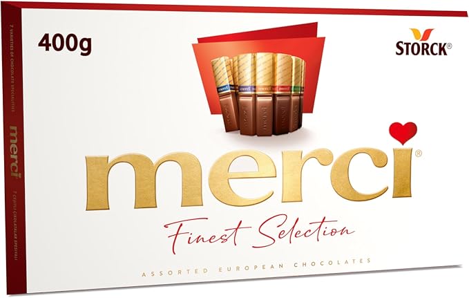 Merci Chocolate, Assorted Premium European Chocolates 400g, 7 Flavors, Perfect for Gifting and Sharing, Made with Carefully Selected Ingredients