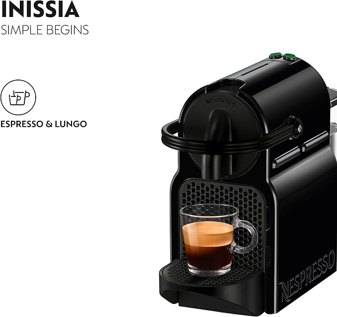 NESPRESSO INISSIA D40 220-240V 50/60 Hz 1150-1260W BLACK- Style: Inissia Black